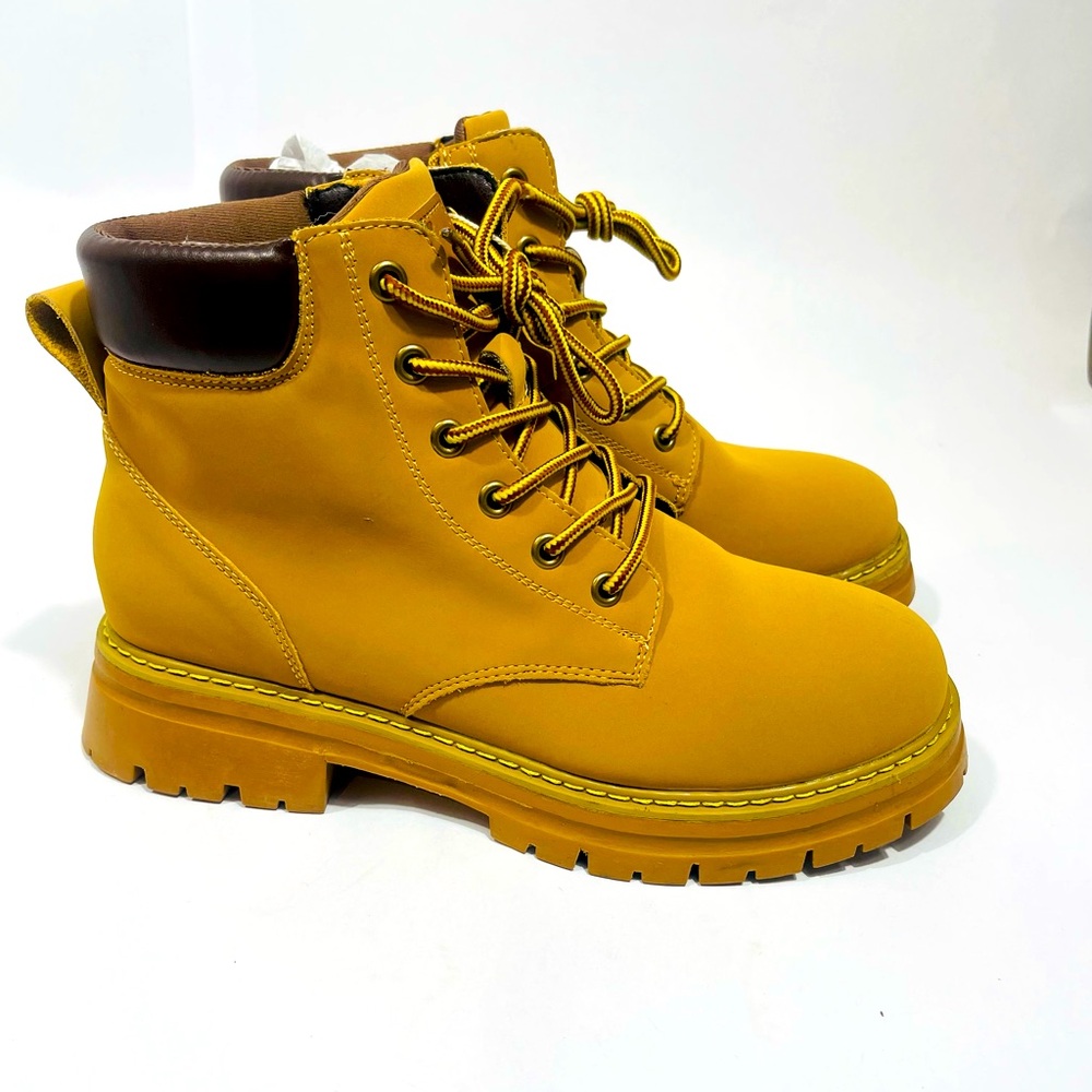 Camel Lace Up Boots